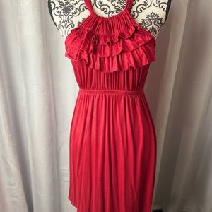 OPHELIA red ruffle dress.
